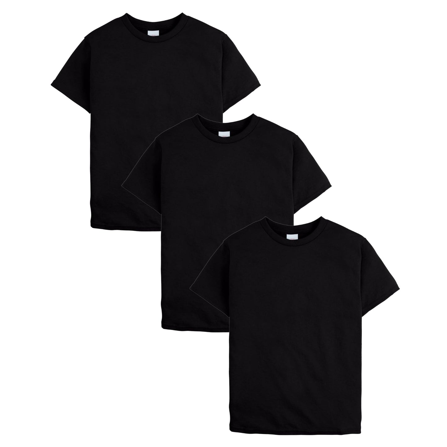 Hanes Boys’ EcoSmart T-Shirt Pack, Short-Sleeve Tee, Crewneck T-Shirts for Kids, 3-Pack