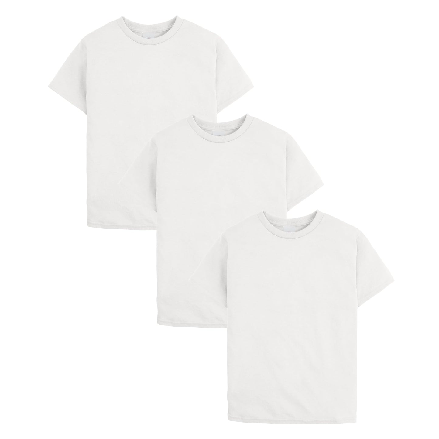 Hanes Boys’ EcoSmart T-Shirt Pack, Short-Sleeve Tee, Crewneck T-Shirts for Kids, 3-Pack