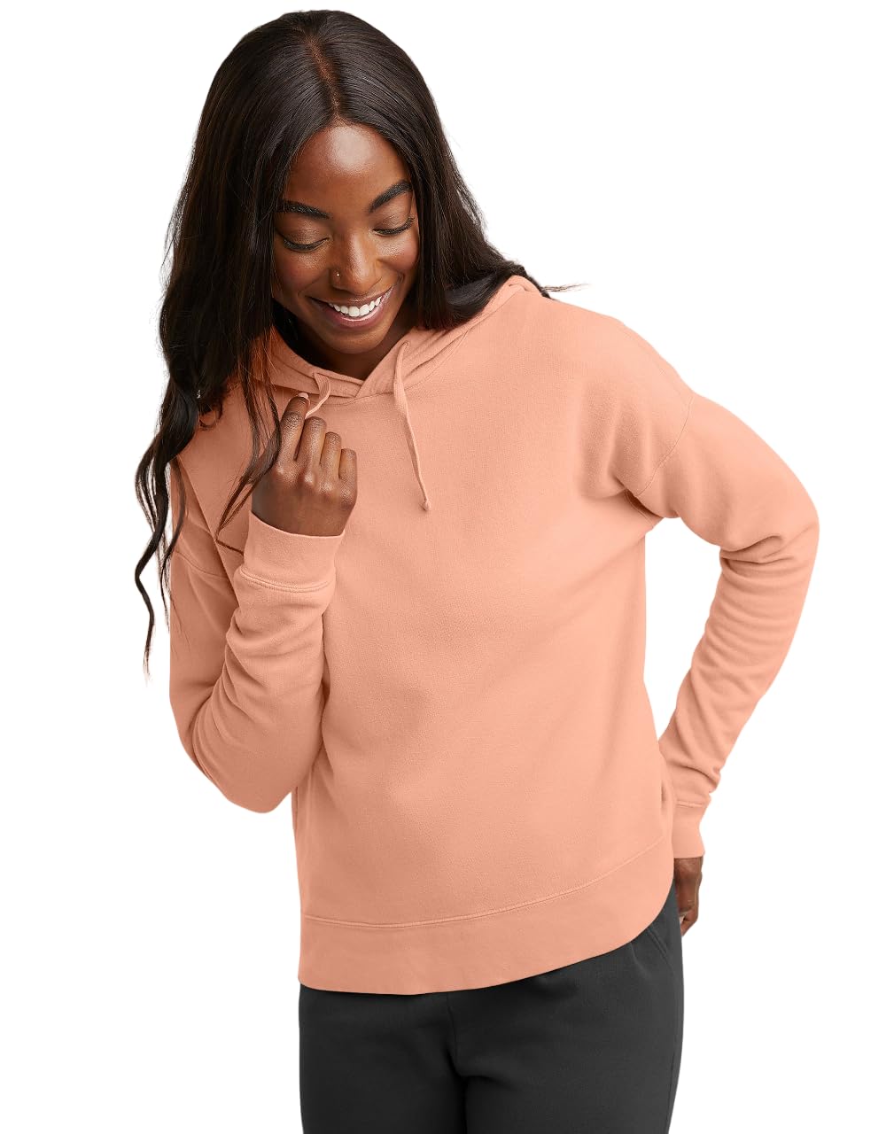 Hanes Originals Garment Dyed Hoodie, Fleece Pullover for Women
