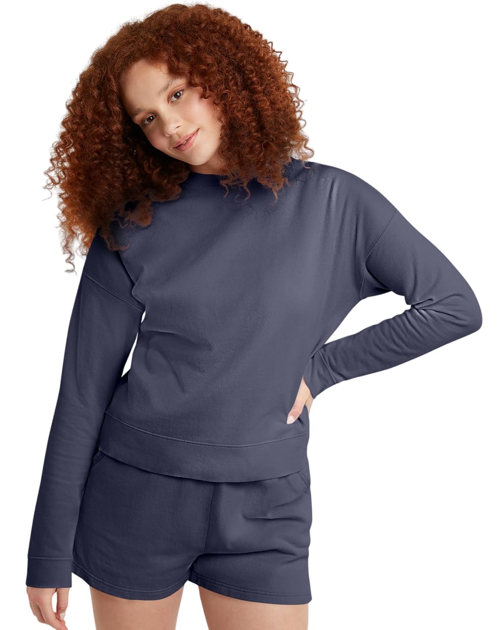 Hanes Originals, Lightweight Fleece Sweatshirt for Women, Garment Dyed