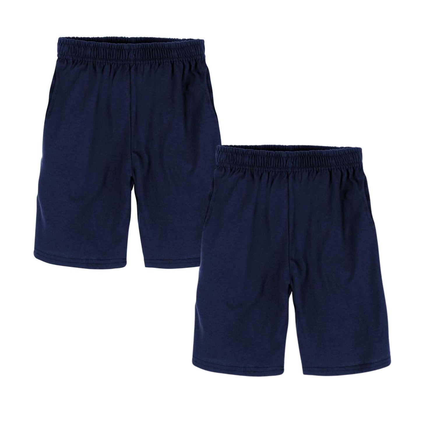 Hanes Boys’ Jersey Shorts Pack, 2-Pack, Cotton Shorts for Boys with Pockets, Pull-On Shorts