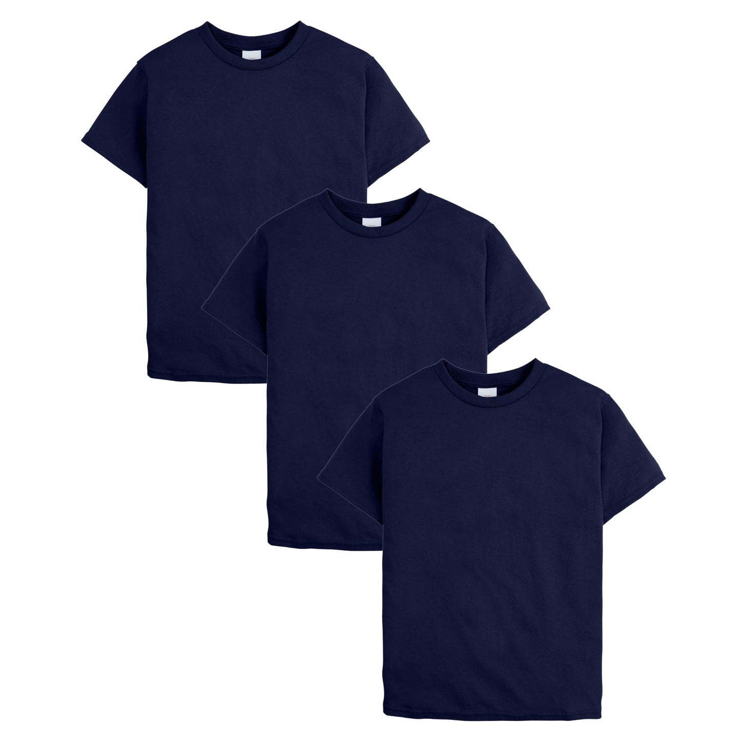 Hanes Boys’ EcoSmart T-Shirt Pack, Short-Sleeve Tee, Crewneck T-Shirts for Kids, 3-Pack