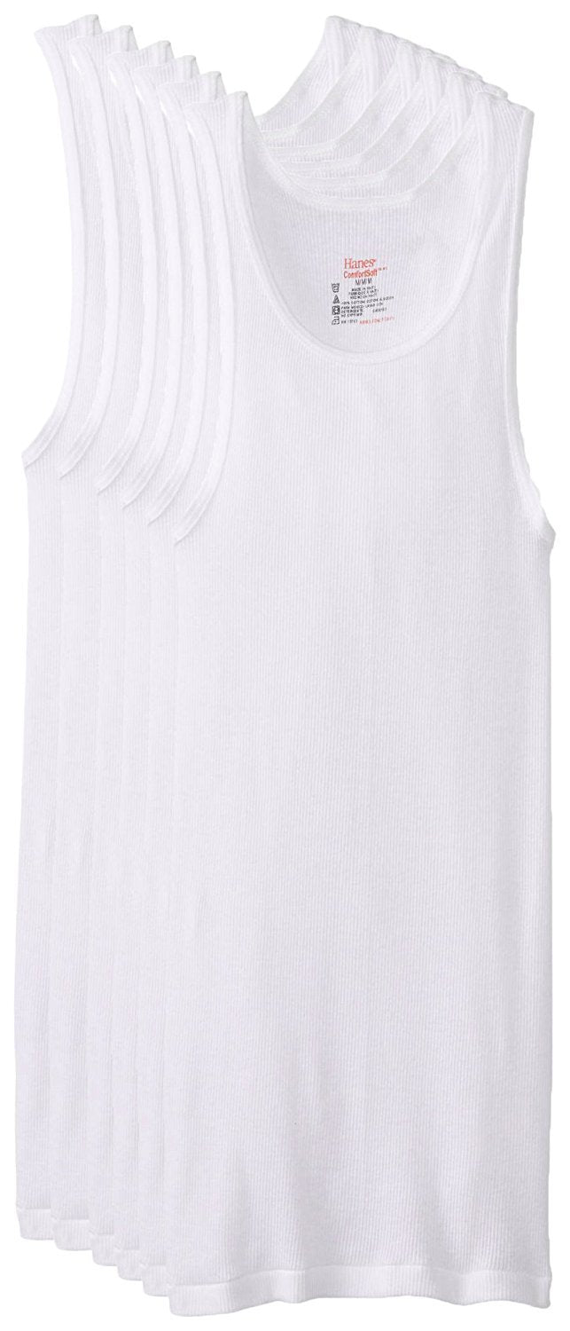 Hanes Men's, Moisture-Wicking Ribbed, Lightweight Cotton Tank Undershirts, Multi-Pack