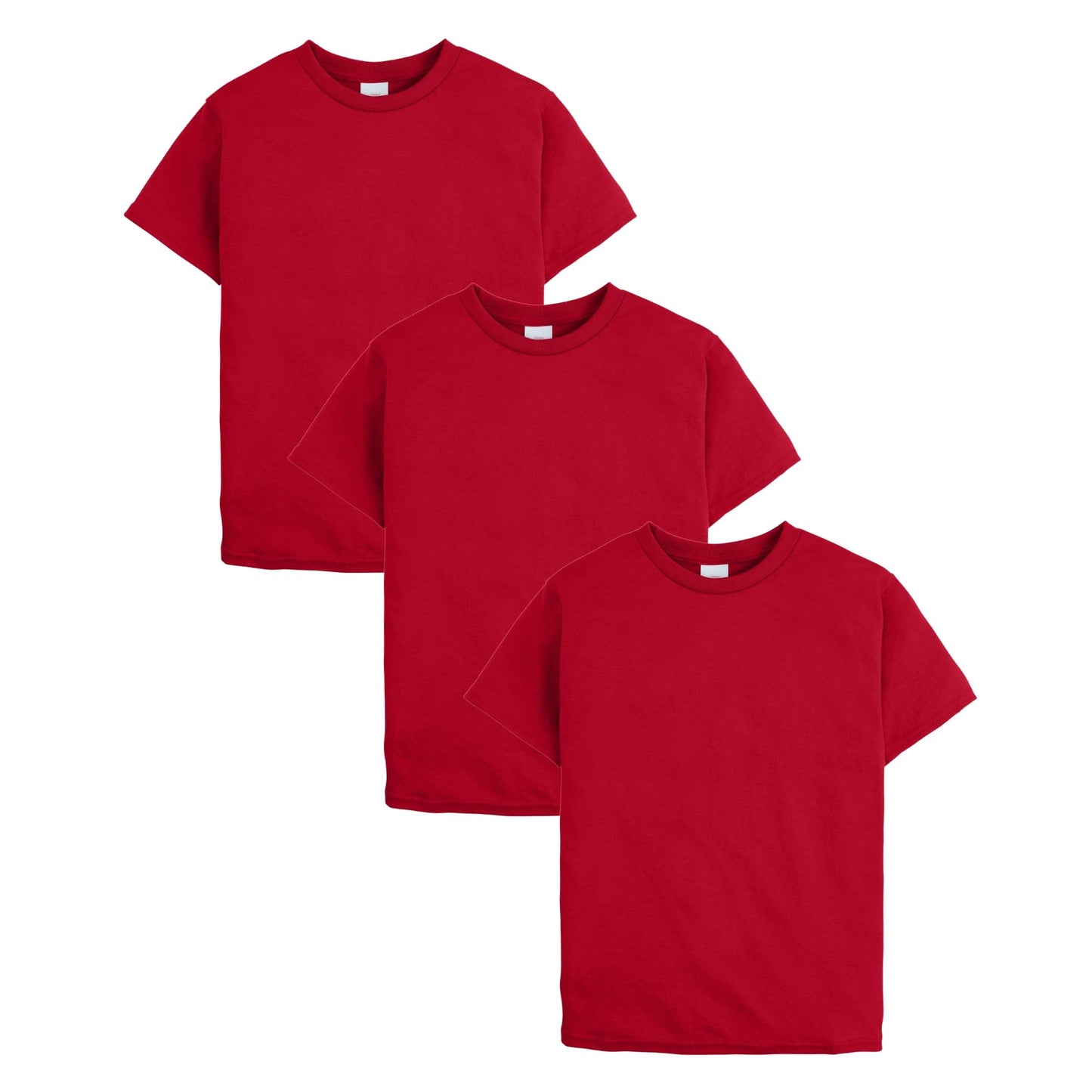 Hanes Boys’ EcoSmart T-Shirt Pack, Short-Sleeve Tee, Crewneck T-Shirts for Kids, 3-Pack