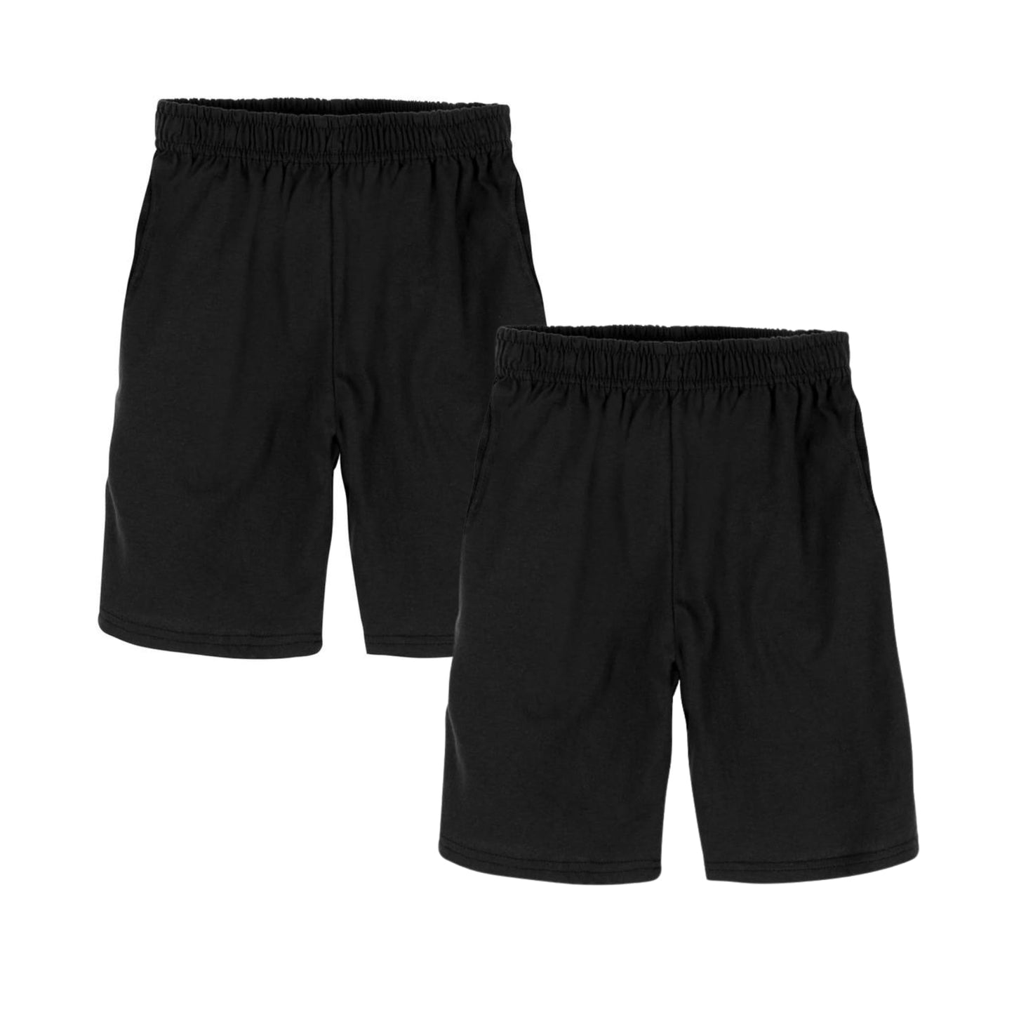 Hanes Boys’ Jersey Shorts Pack, 2-Pack, Cotton Shorts for Boys with Pockets, Pull-On Shorts