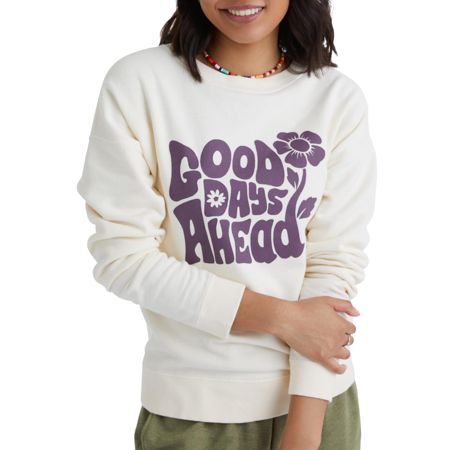 Hanes Originals, Lightweight Fleece Sweatshirt for Women, Garment Dyed