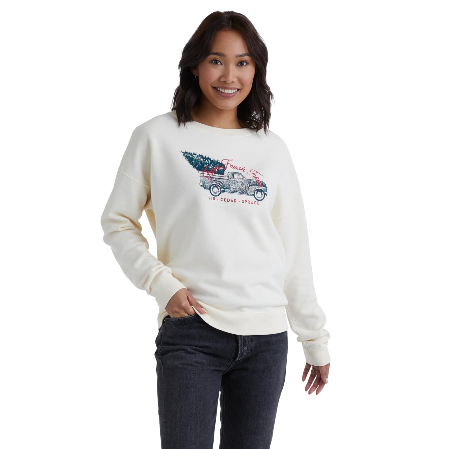 Hanes Originals, Lightweight Fleece Sweatshirt for Women, Garment Dyed
