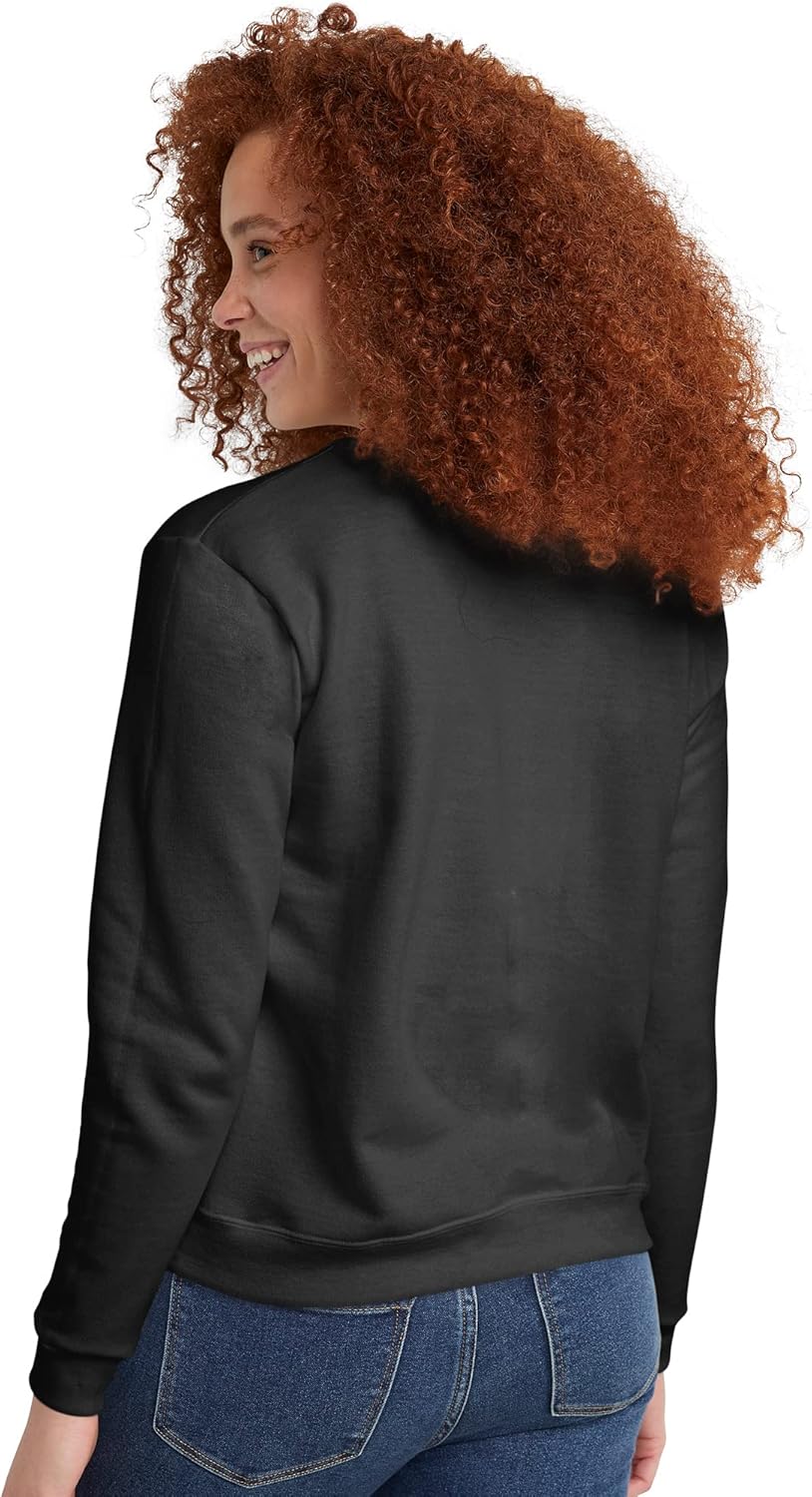 Hanes Women's Ecosmart V-Notch Crewneck Sweatshirt, Fleece Pullover Sweatshirt For Women