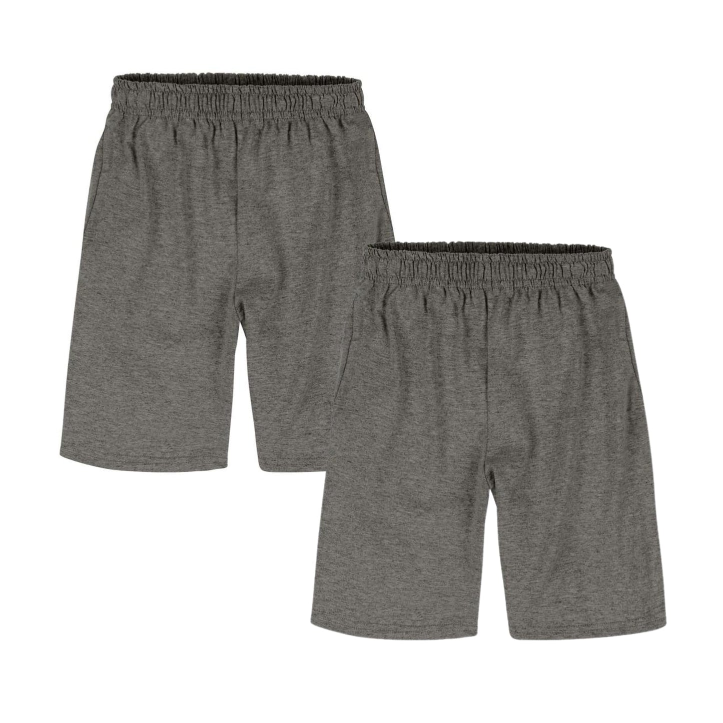 Hanes Boys’ Jersey Shorts Pack, 2-Pack, Cotton Shorts for Boys with Pockets, Pull-On Shorts