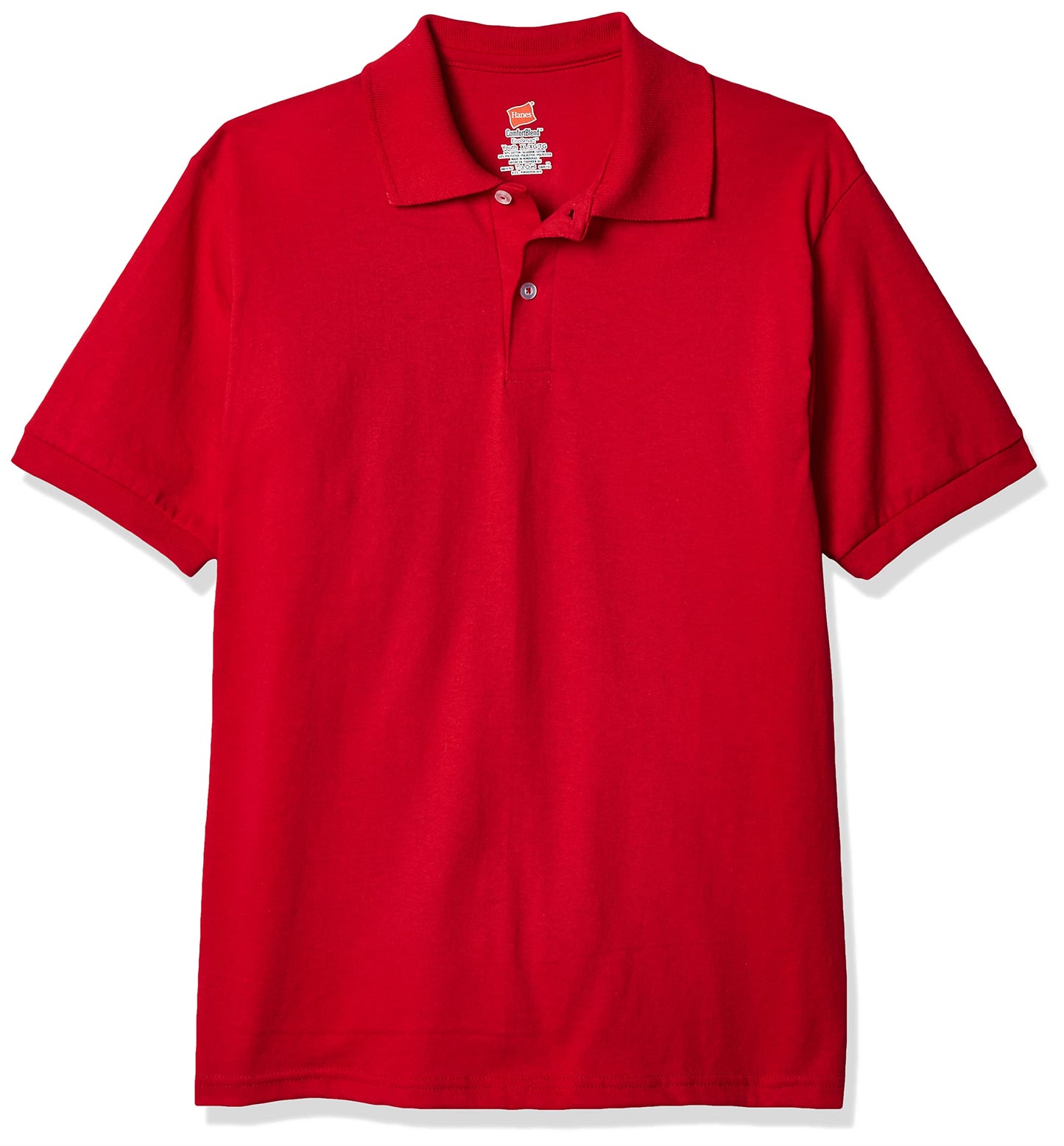 Hanes Boys' Short Sleeve Eco Smart Jersey Polo