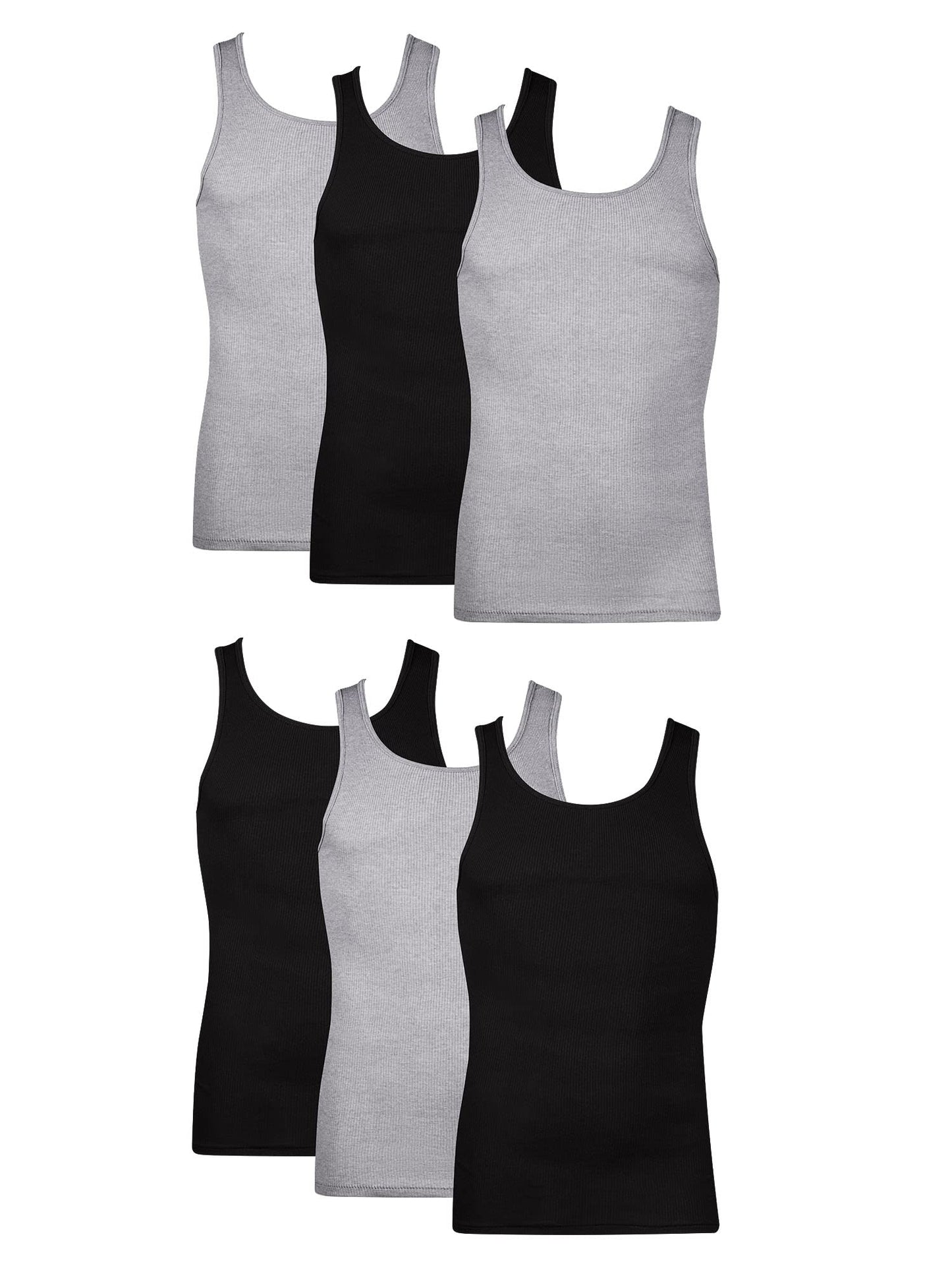 Hanes Men's, Moisture-Wicking Ribbed, Lightweight Cotton Tank Undershirts, Multi-Pack