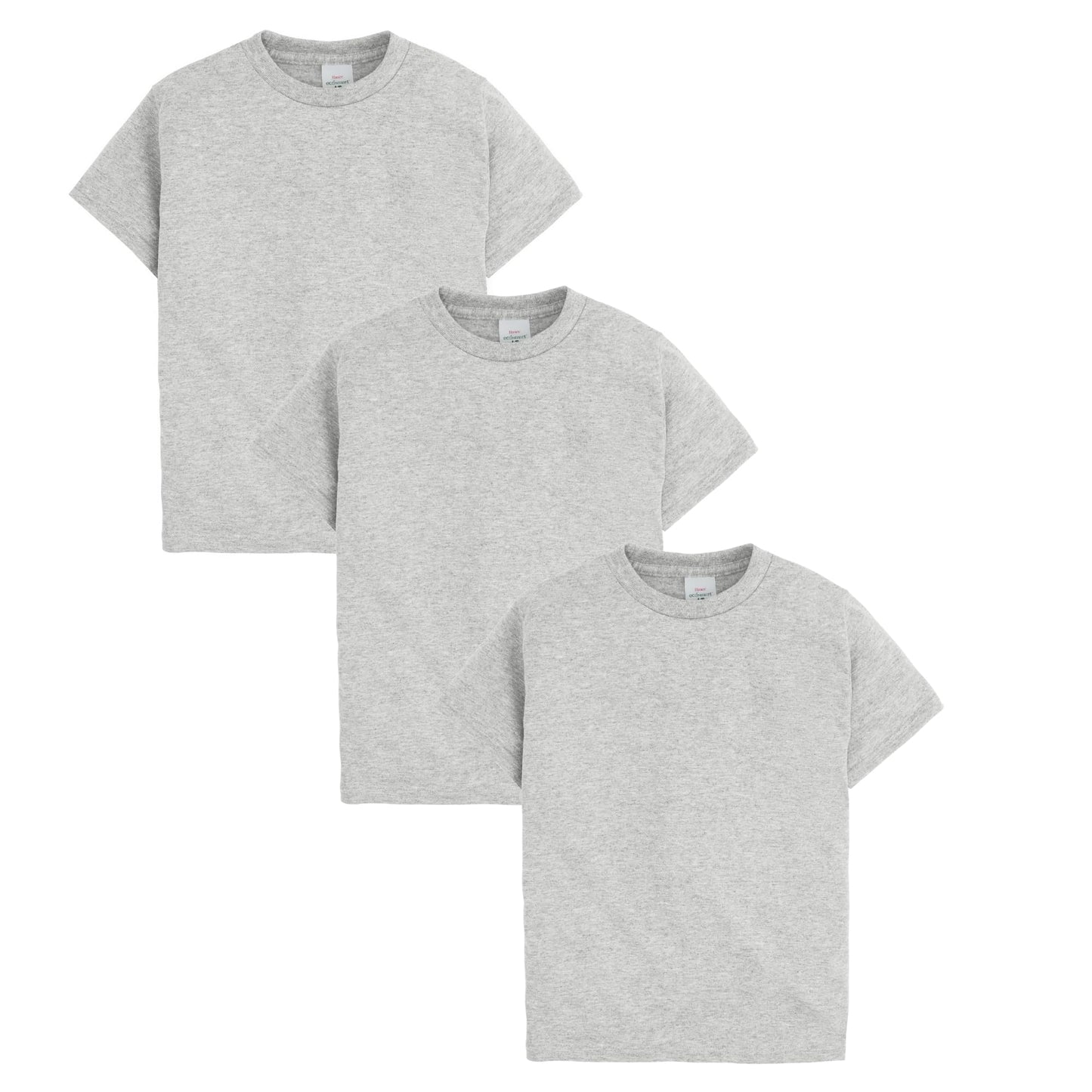 Hanes Boys’ EcoSmart T-Shirt Pack, Short-Sleeve Tee, Crewneck T-Shirts for Kids, 3-Pack