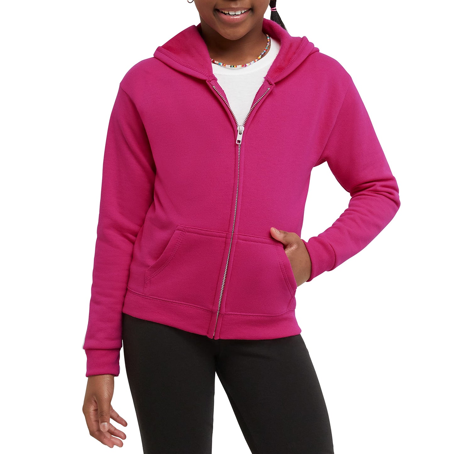 Hanes Girls' Comfortsoft Ecosmart Full-Zip Hoodie