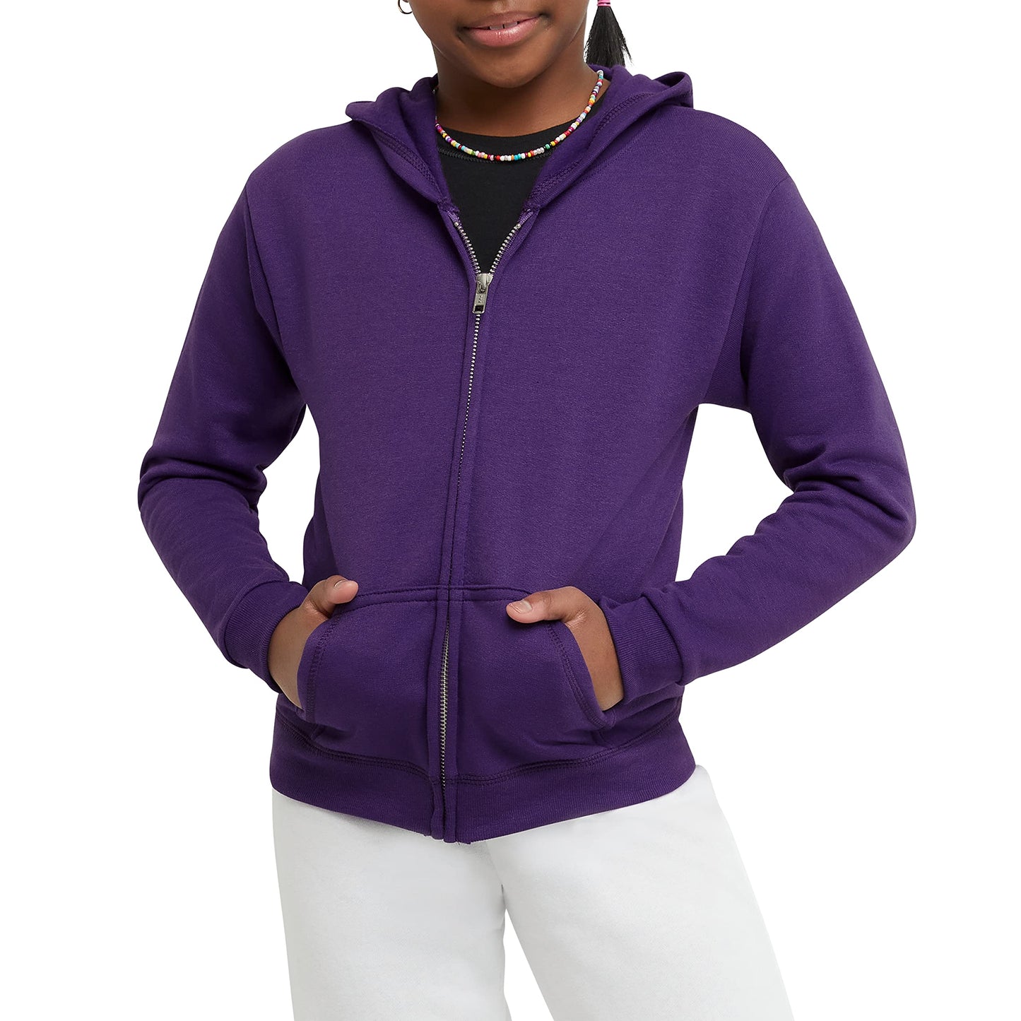 Hanes Girls' Comfortsoft Ecosmart Full-Zip Hoodie