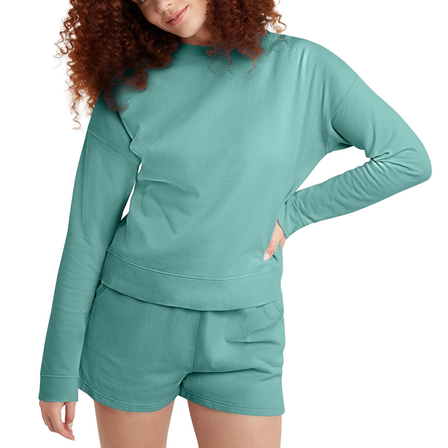 Hanes Originals, Lightweight Fleece Sweatshirt for Women, Garment Dyed