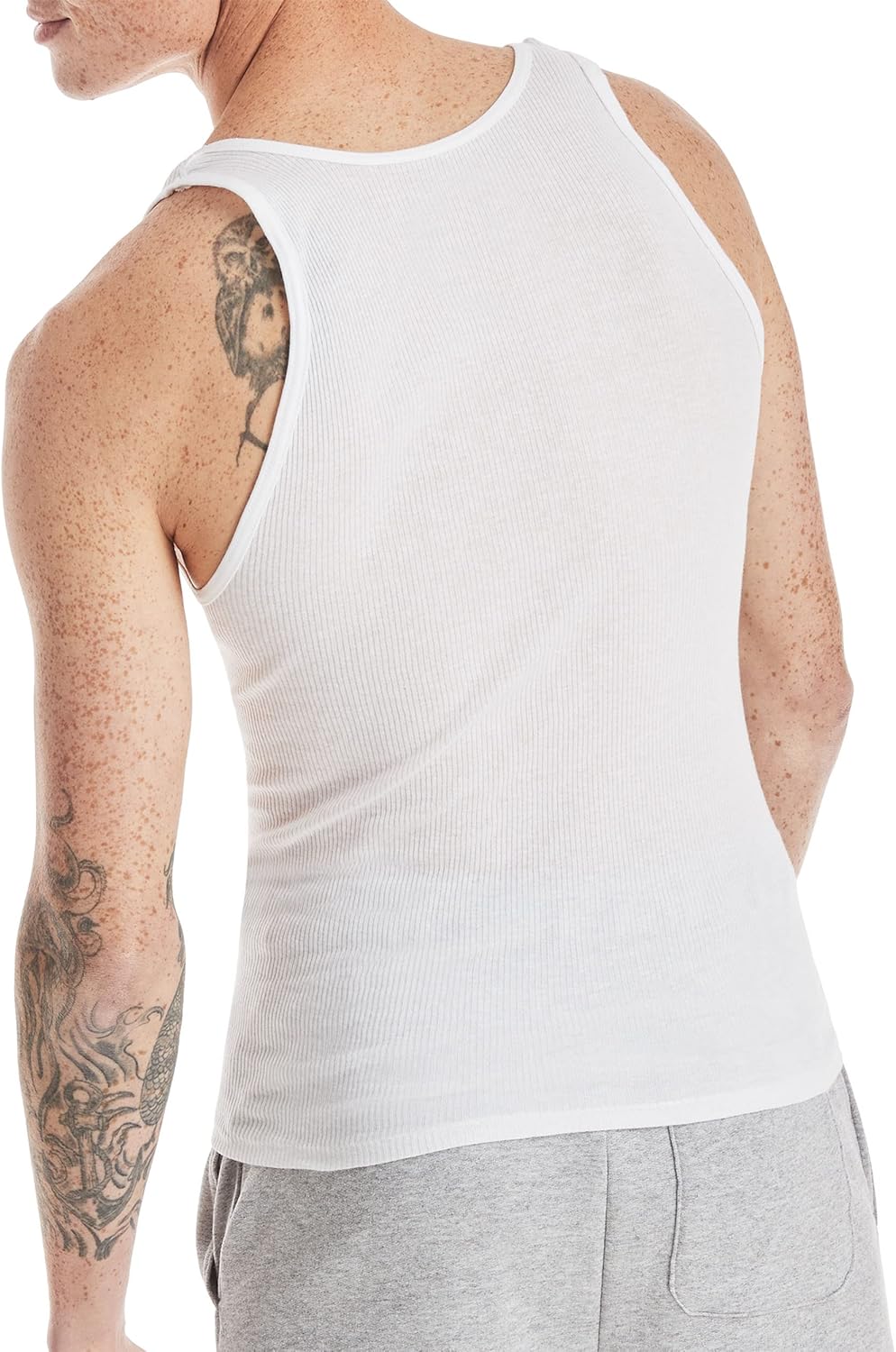 Hanes Men's, Moisture-Wicking Ribbed, Lightweight Cotton Tank Undershirts, Multi-Pack