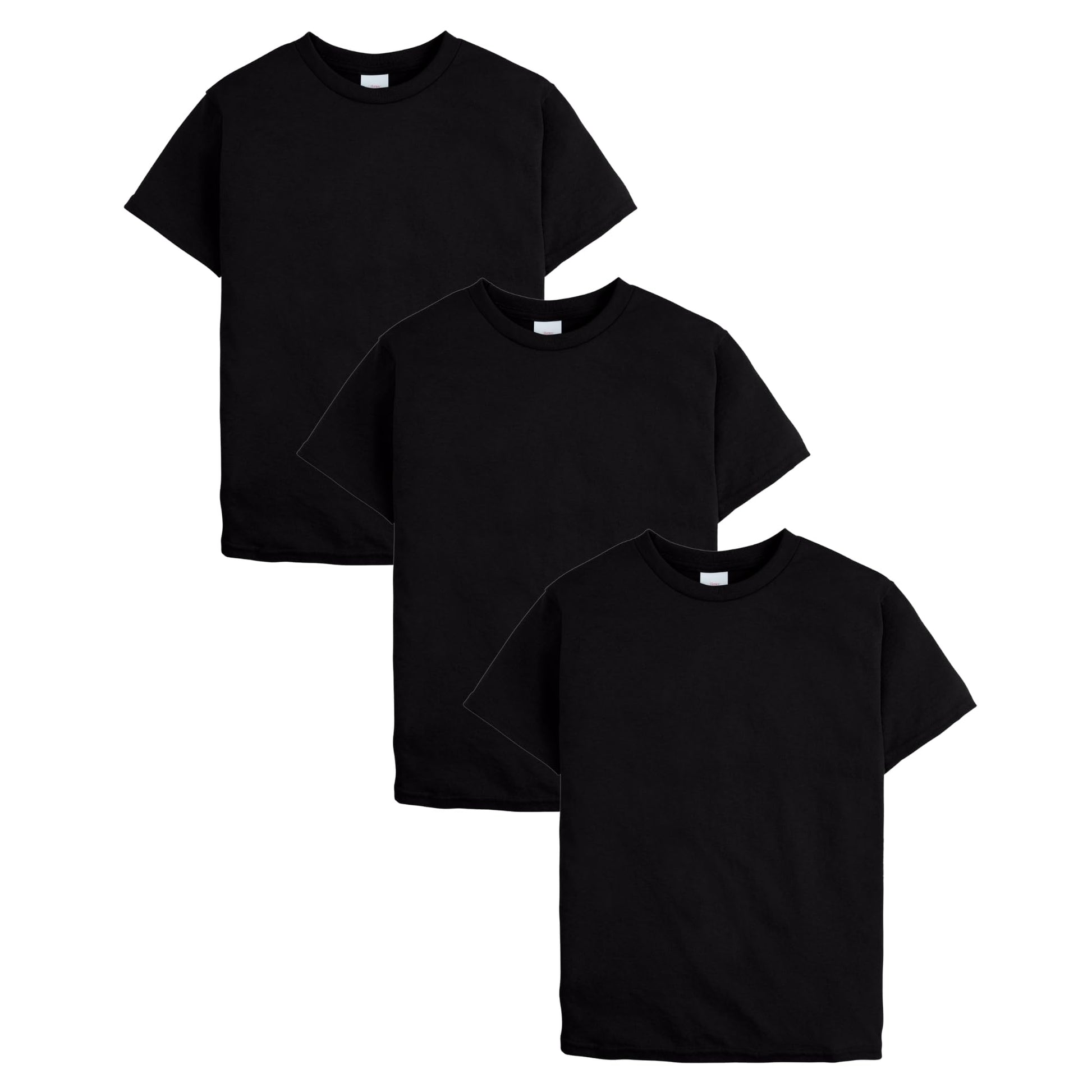 Hanes Boys’ EcoSmart T-Shirt Pack, Short-Sleeve Tee, Crewneck T-Shirts for Kids, 3-Pack