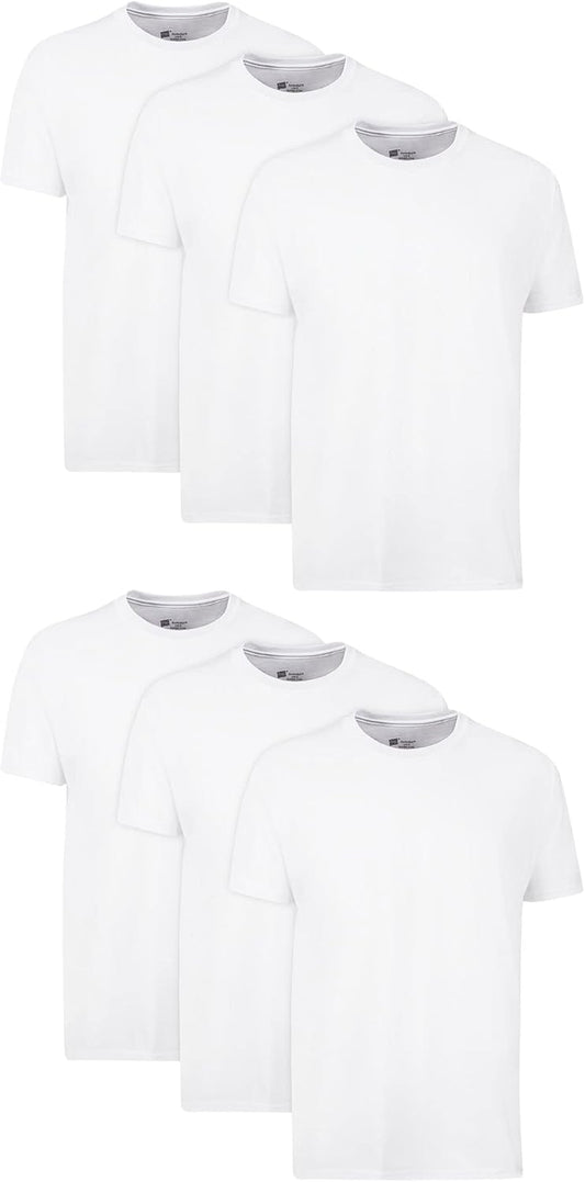 Hanes Men's Cotton, Moisture-Wicking Crew Tee Undershirts, Multi-Packs Available