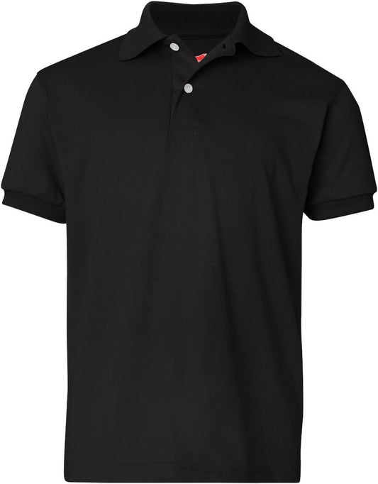 Hanes Boys' Short Sleeve Eco Smart Jersey Polo