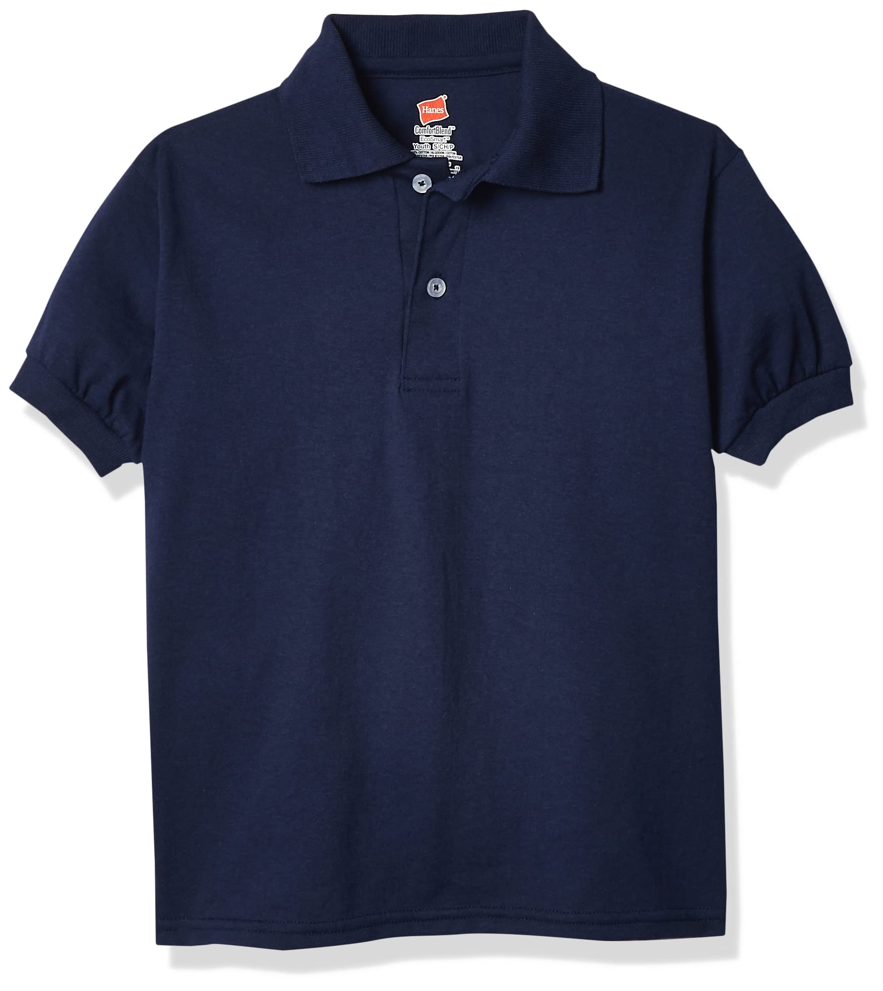 Hanes Boys' Short Sleeve Eco Smart Jersey Polo