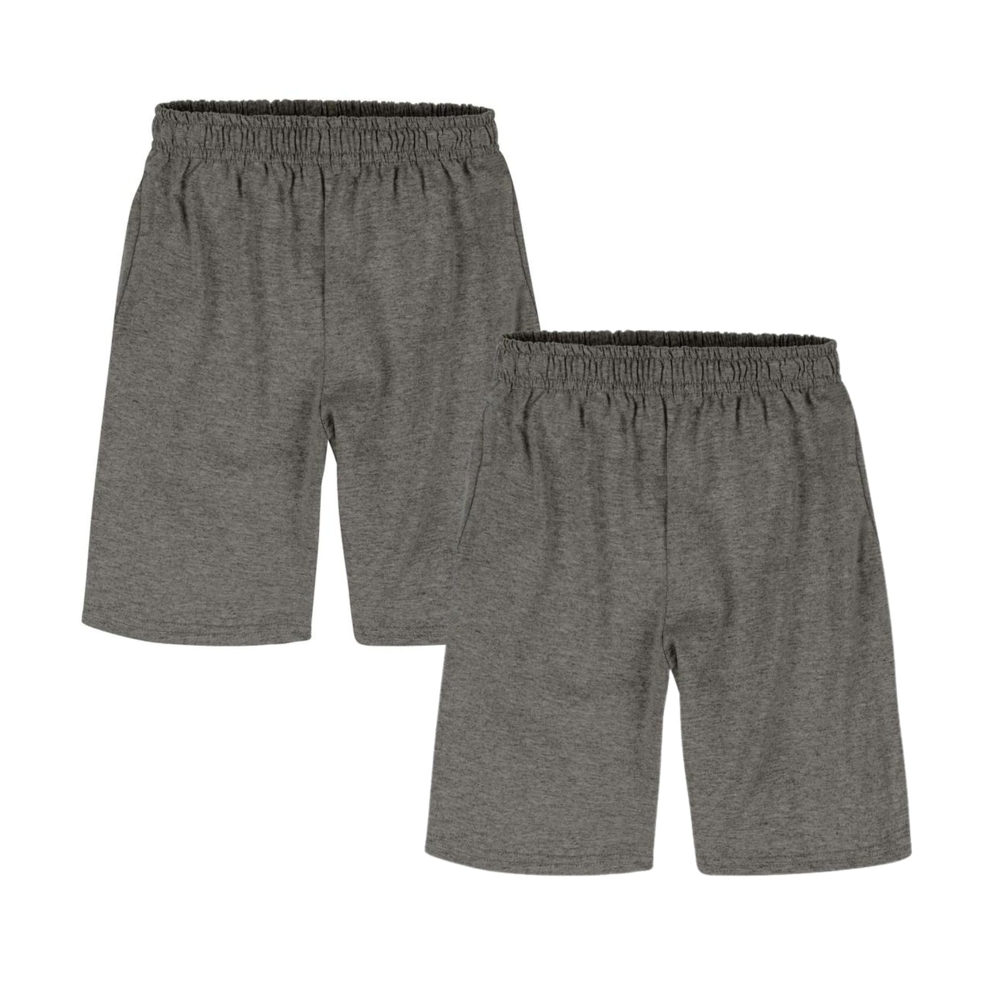 Hanes Boys’ Jersey Shorts Pack, 2-Pack, Cotton Shorts for Boys with Pockets, Pull-On Shorts